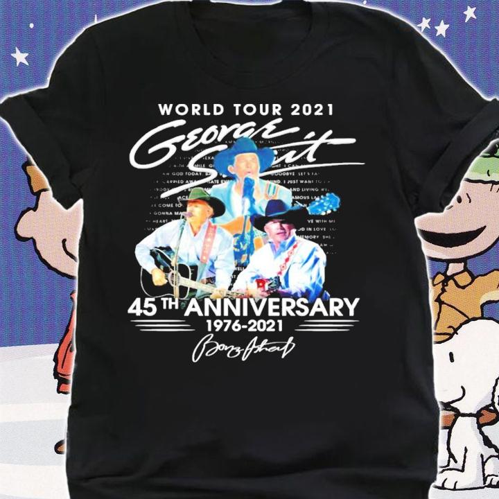 George Strait World Tour 2021 45th Anniversary 1976 2021 Signature t-shirt shirt