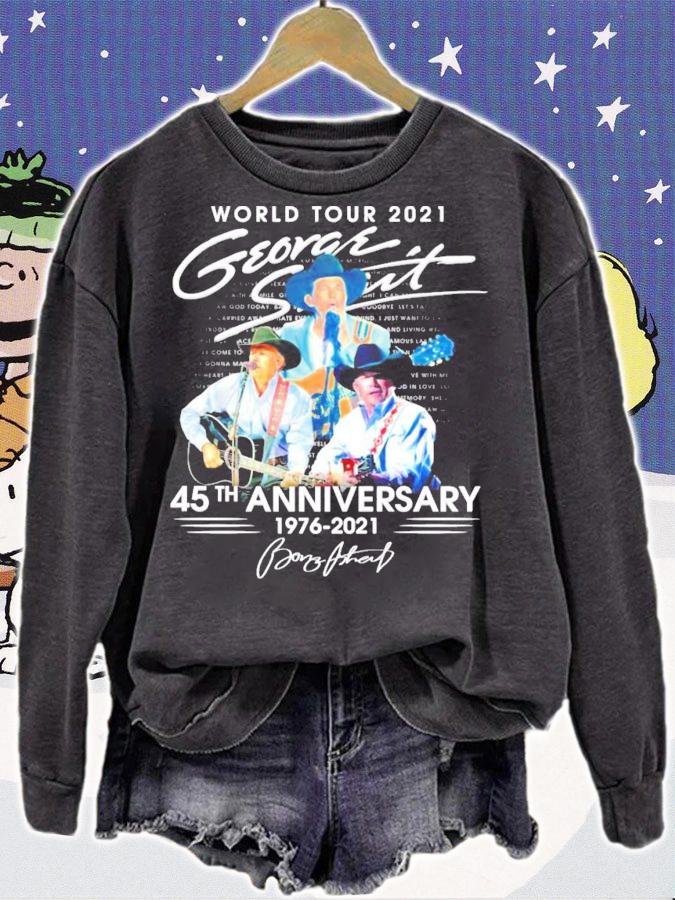 George Strait World Tour 2021 45th Anniversary 1976 2021 Signature t-shirt sweatshirt