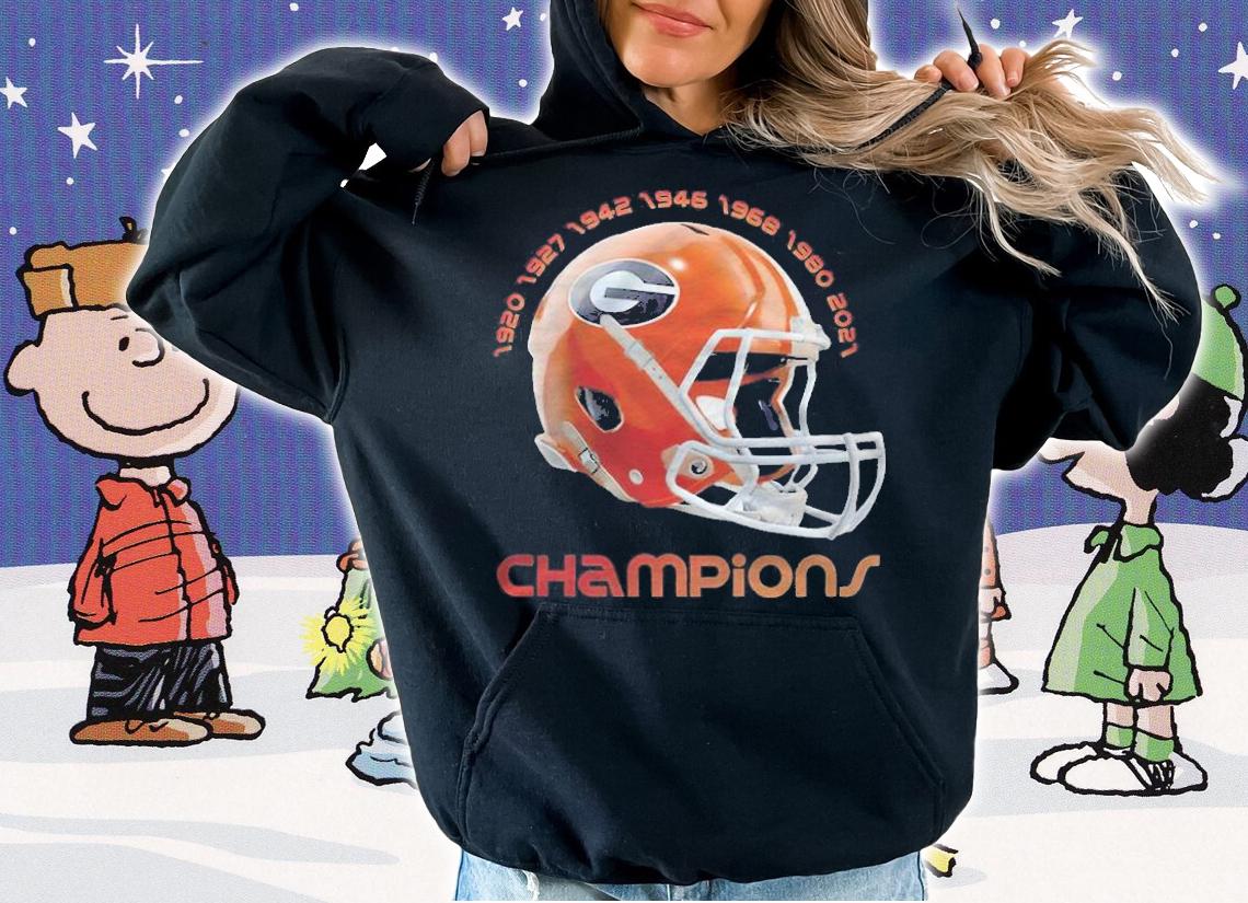Georgia Bulldogs football champions 1920-2021 logo T-shirt hoodie