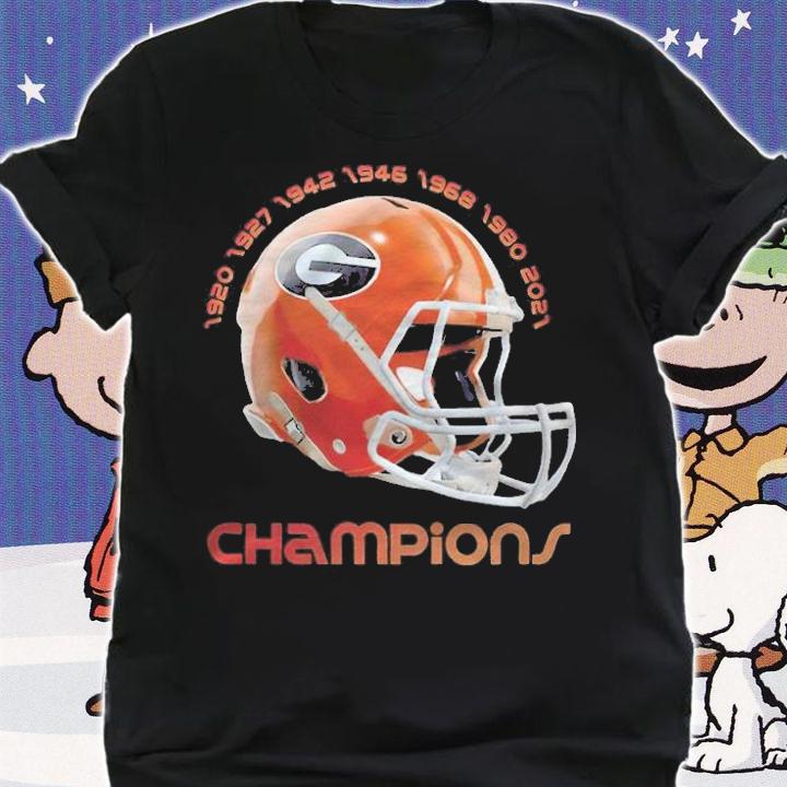 Georgia Bulldogs football champions 1920-2021 logo T-shirt shirt
