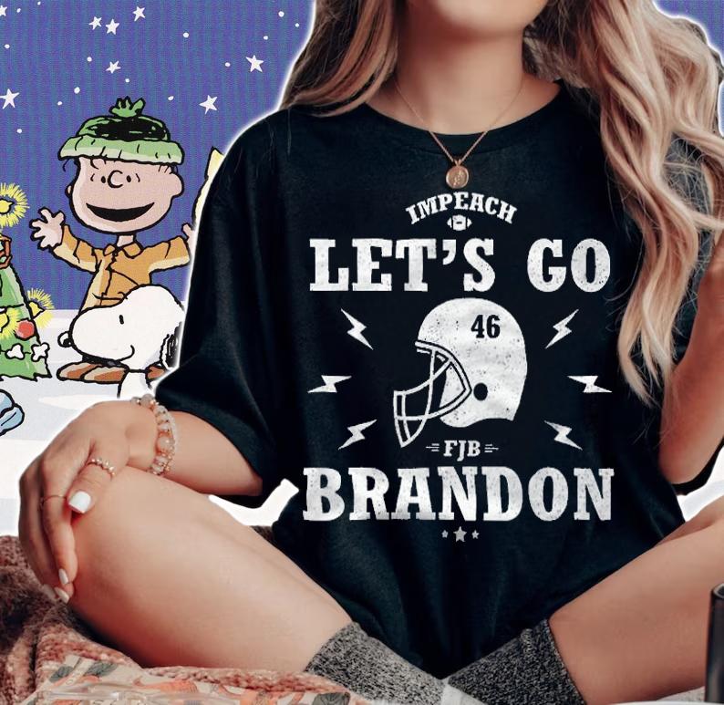 Let's Go Brandon Football Helmet Conservative 46 Funny T-Shirt woman shirt