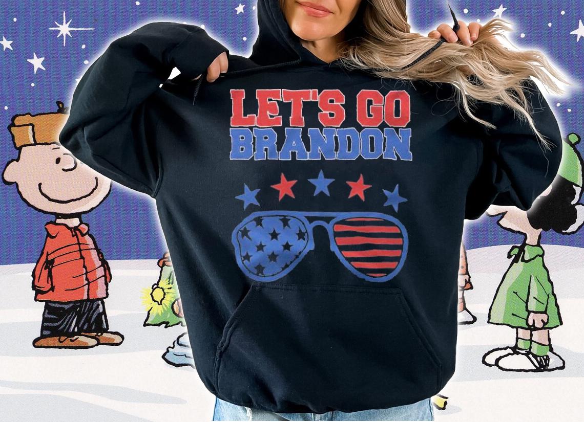 Lets's Go Brandon USA Flag Sunglasses T-Shirt
