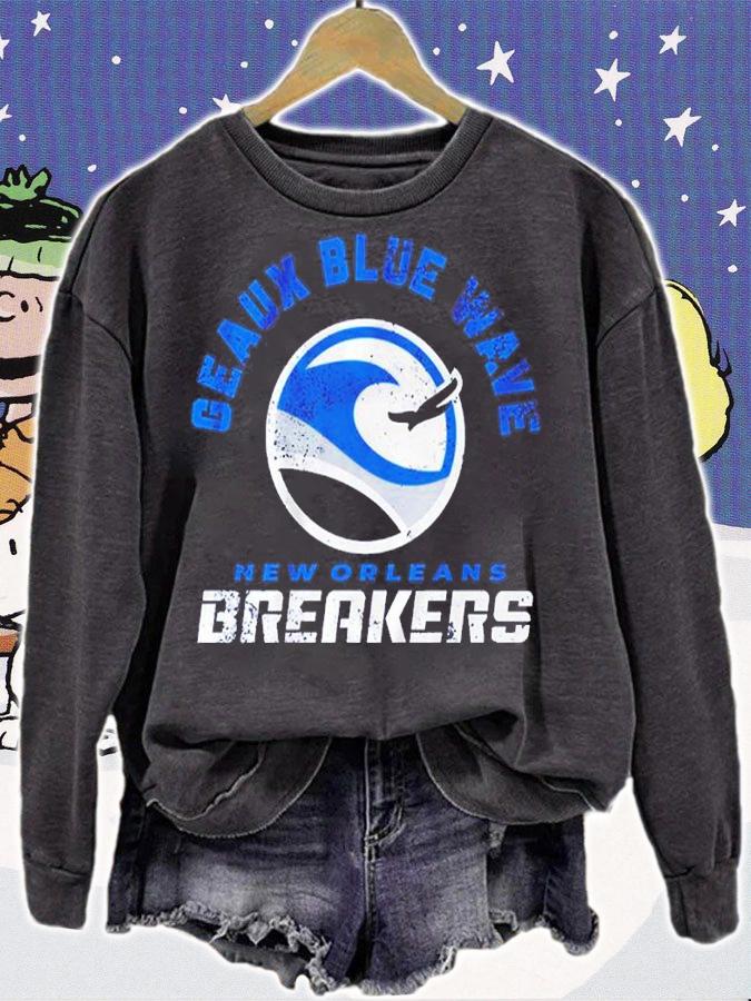 New Orleans Breakers Geaux Blue Wave Shirt sweatshirt
