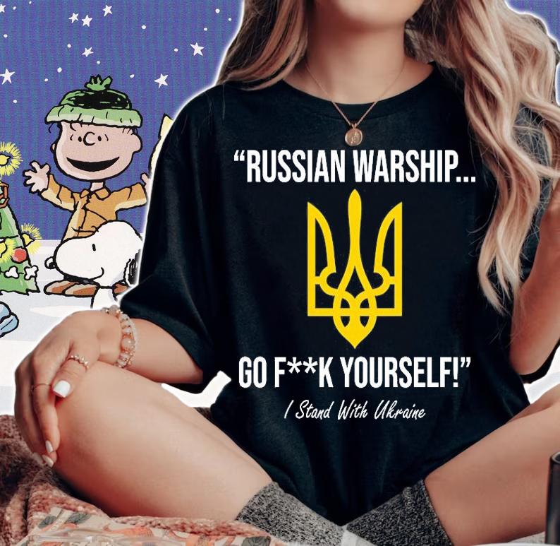 Russian Warship Go Fuck Yourself Ukraine Support T-Shirt woman shirt