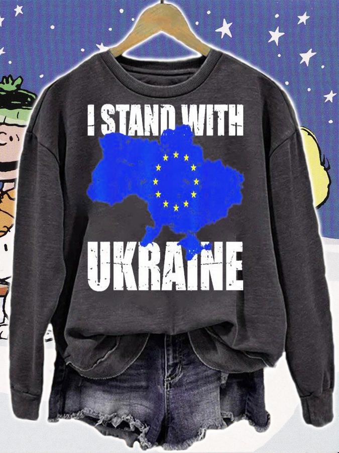 Stand With Ukraine Europe Eu Support Ukrainian Strong Peace Free Ukraine T-Shirt sweatshirt