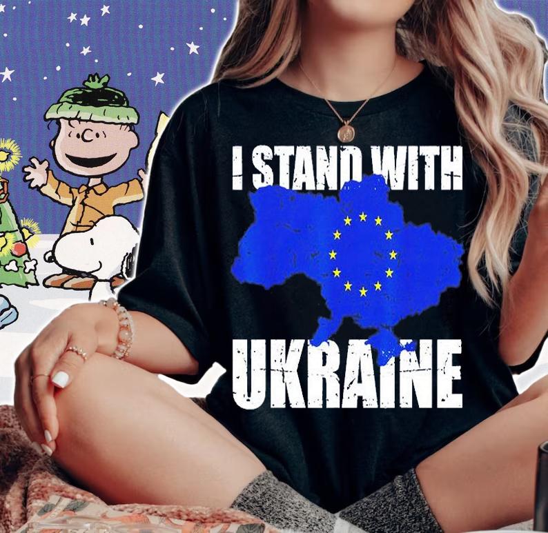 Stand With Ukraine Europe Eu Support Ukrainian Strong Peace Free Ukraine T-Shirt woman shirt