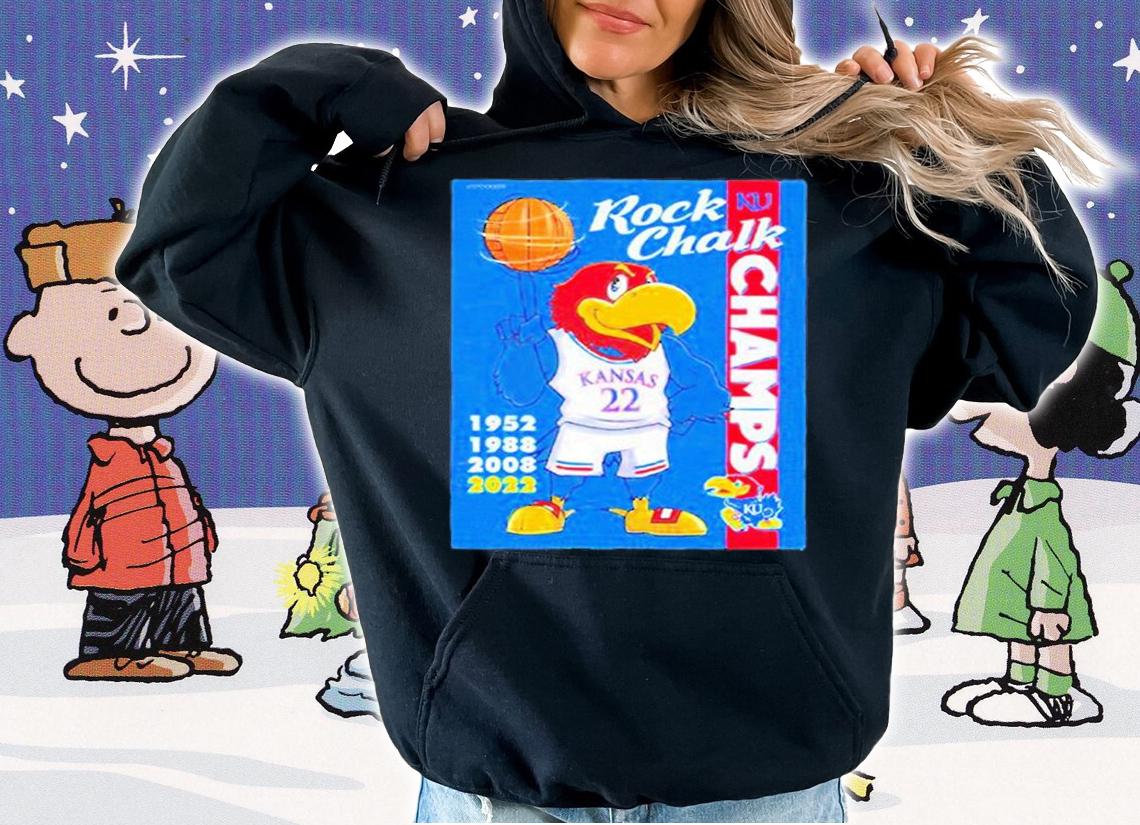 Kansas Jayhawks Mascot Rock Chalk Champs T-Shirt hoodie