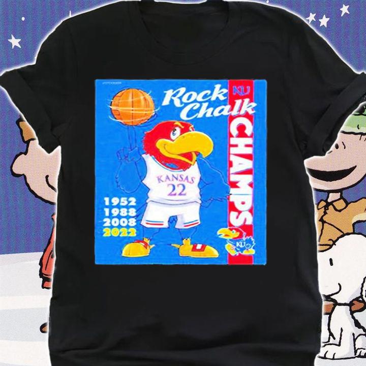 Kansas Jayhawks Mascot Rock Chalk Champs T-Shirt shirt