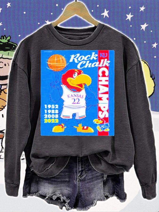 Kansas Jayhawks Mascot Rock Chalk Champs T-Shirt sweatshirt