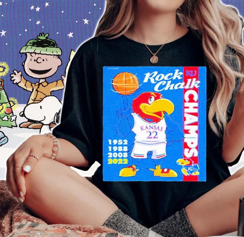 Kansas Jayhawks Mascot Rock Chalk Champs T-Shirt woman shirt