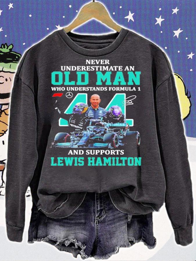 Never Underestimate A Woman Who Understands Formula 1 And Support Lewis Hamilton Signatures Shirt sweatshirt