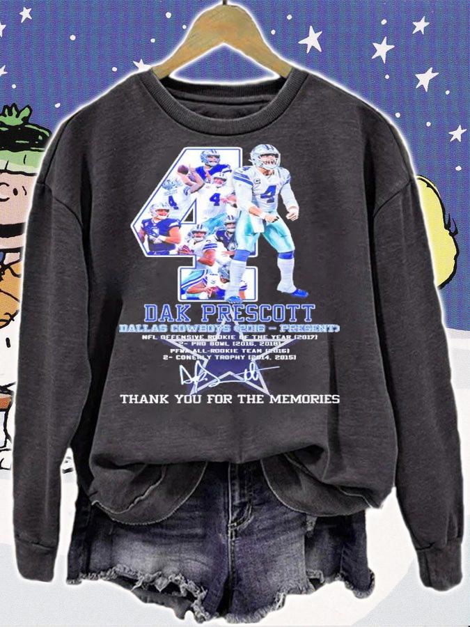 Dak Prescott Dallas Cowboys 2016-Present NFL Offensive Rookie Of The Year 2017 Signatures Shirt sweatshirt
