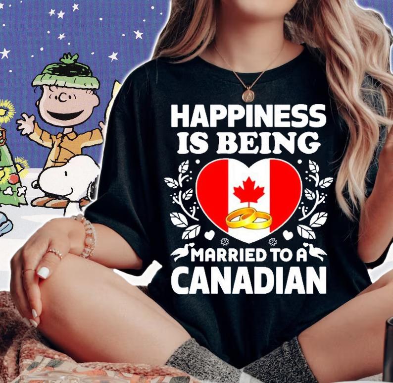 Happiness Is Being Married To A Canadian Wife Husband T-Shirt