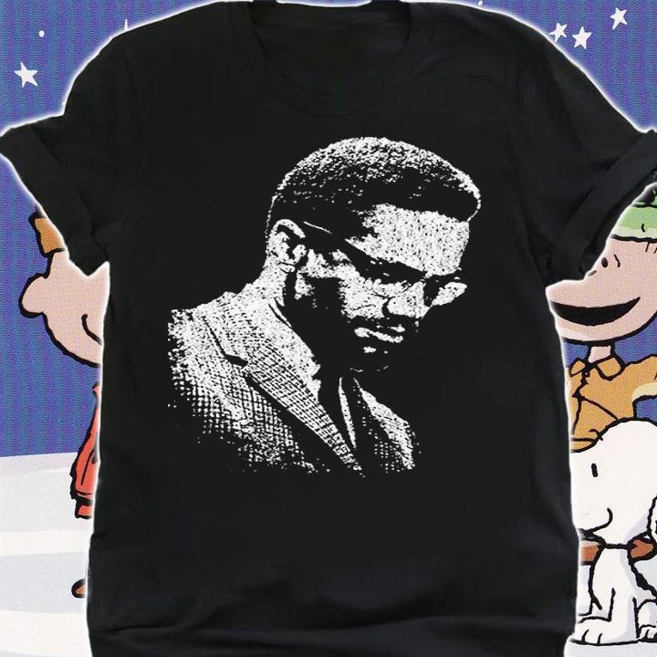 Malcolm X Black And White Portrait T-Shirt shirt