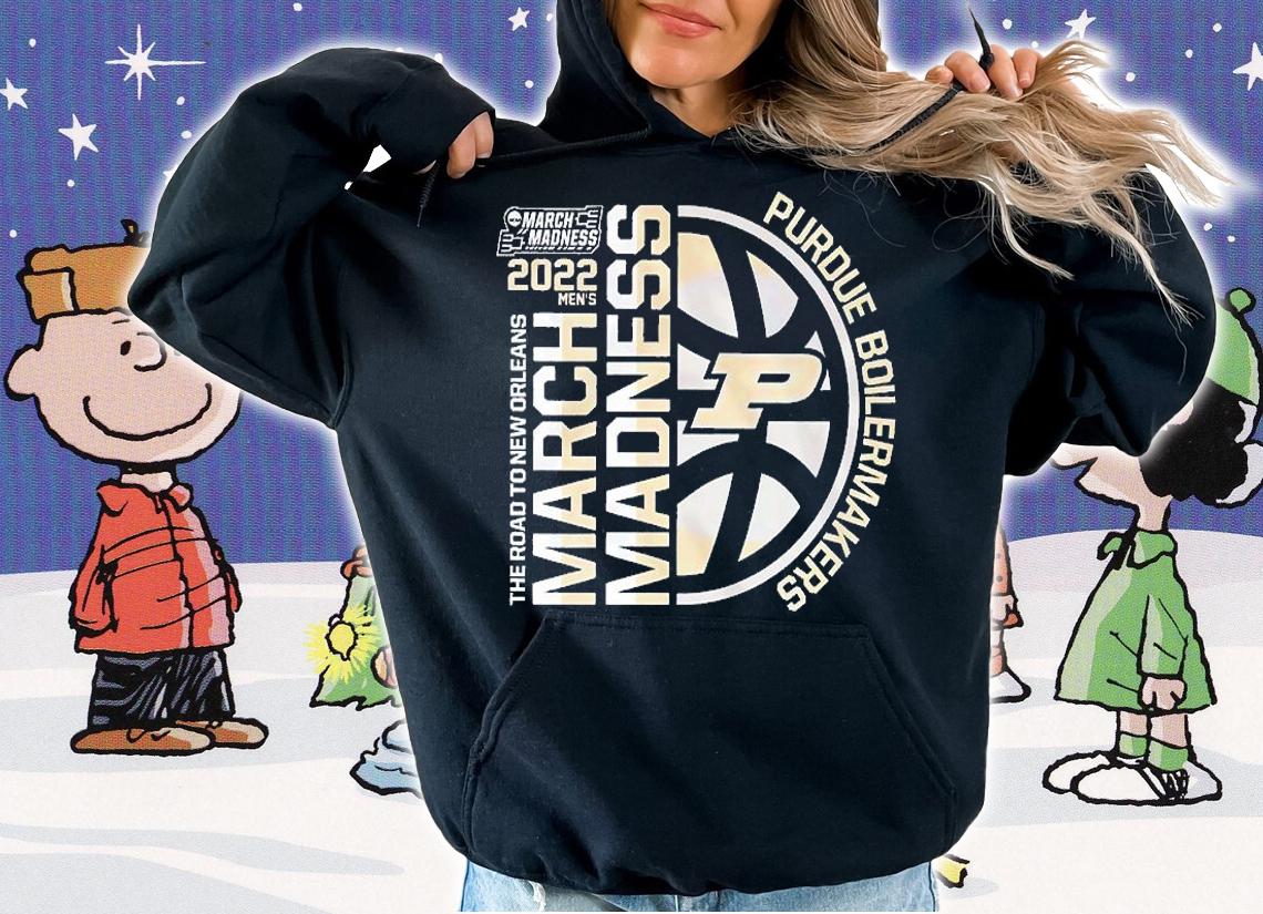 Purdue Boilermakers 2022 Mens NCAA The Road To New Orleans March Madness T-Shirt hoodie