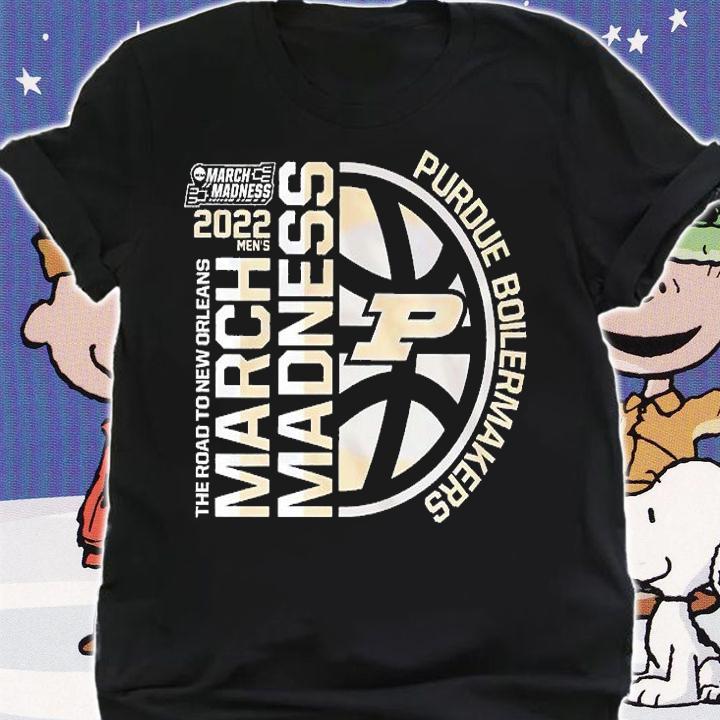 Purdue Boilermakers 2022 Mens NCAA The Road To New Orleans March Madness T-Shirt shirt