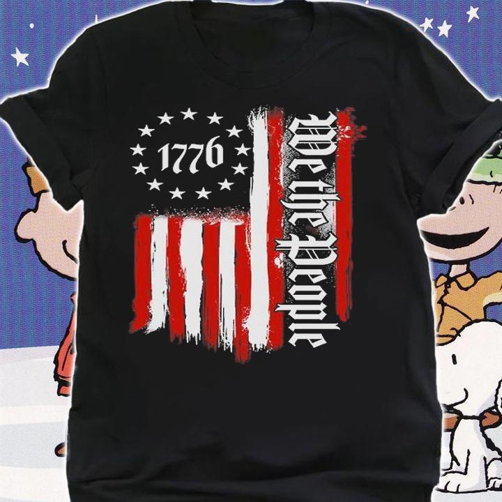 We The People 1776 Distressed USA American Flag T-Shirt
