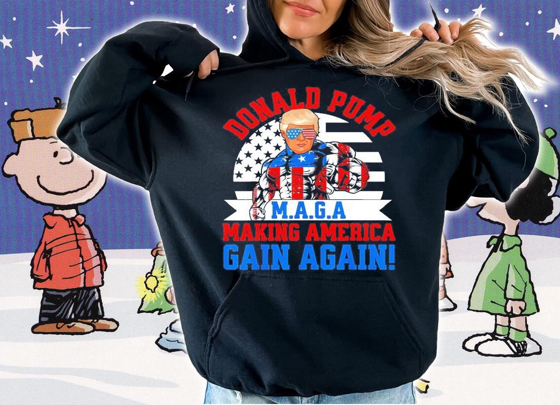 Donald Pump America Trump Weight Lifting Gym Fitness Retro T-Shirt