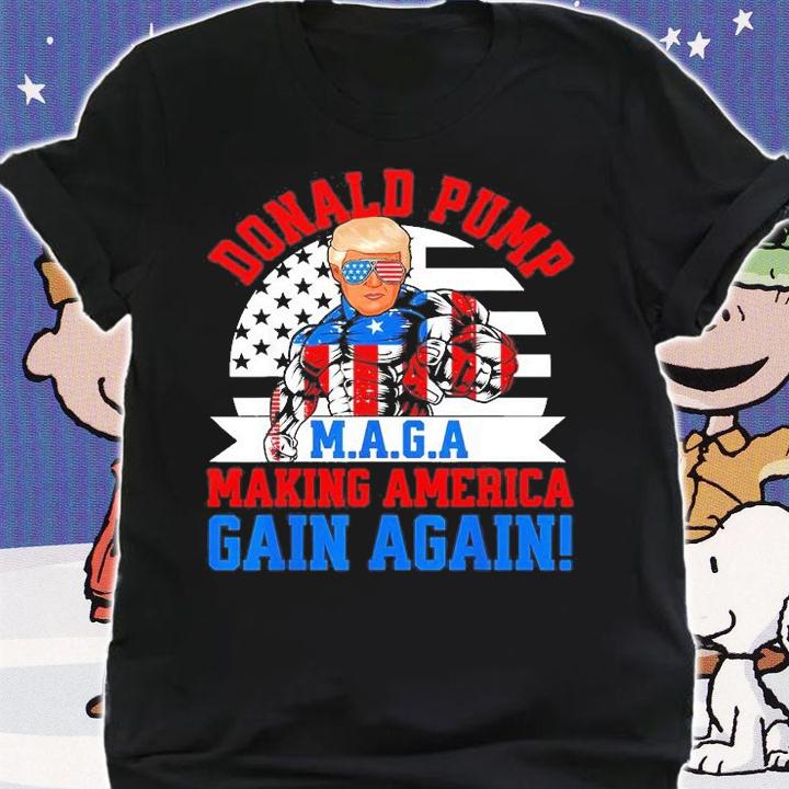Donald Pump America Trump Weight Lifting Gym Fitness Retro T-Shirt