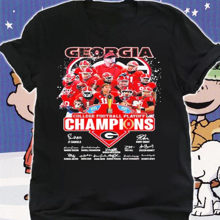 Georgia Bulldogs 2022 College Football Playoff Champions Signatures Shirt