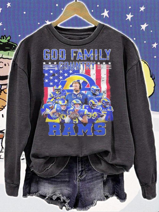 God Family Country Los Angeles Rams Signatures Shirt sweatshirt