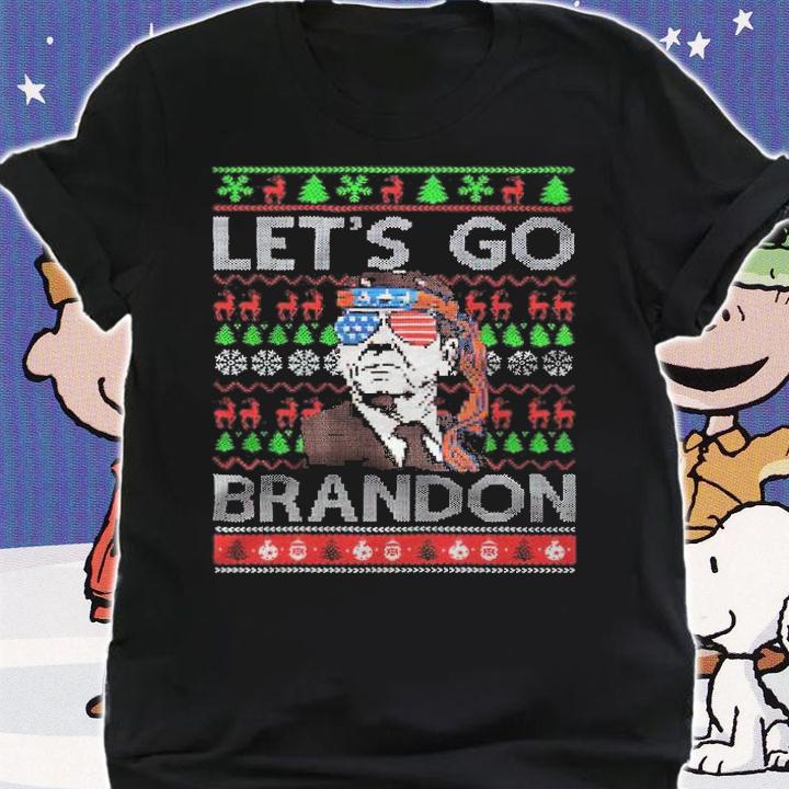 Let's Go Brandon Reagan America Christmas Sweater Anti Biden FJB Shirt