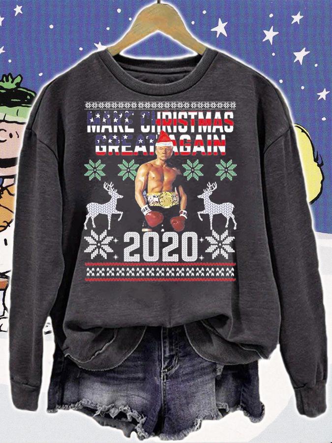 Make Christmas Great Again Funny Trump Ugly Boxing Funny T-Shirt sweatshirt