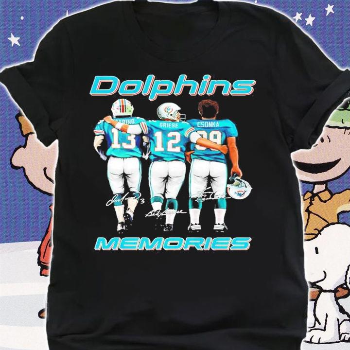 Miami Dolphins Dan Marino Bob Griese And Larry Csonka Memories Signatures Shirt shirt