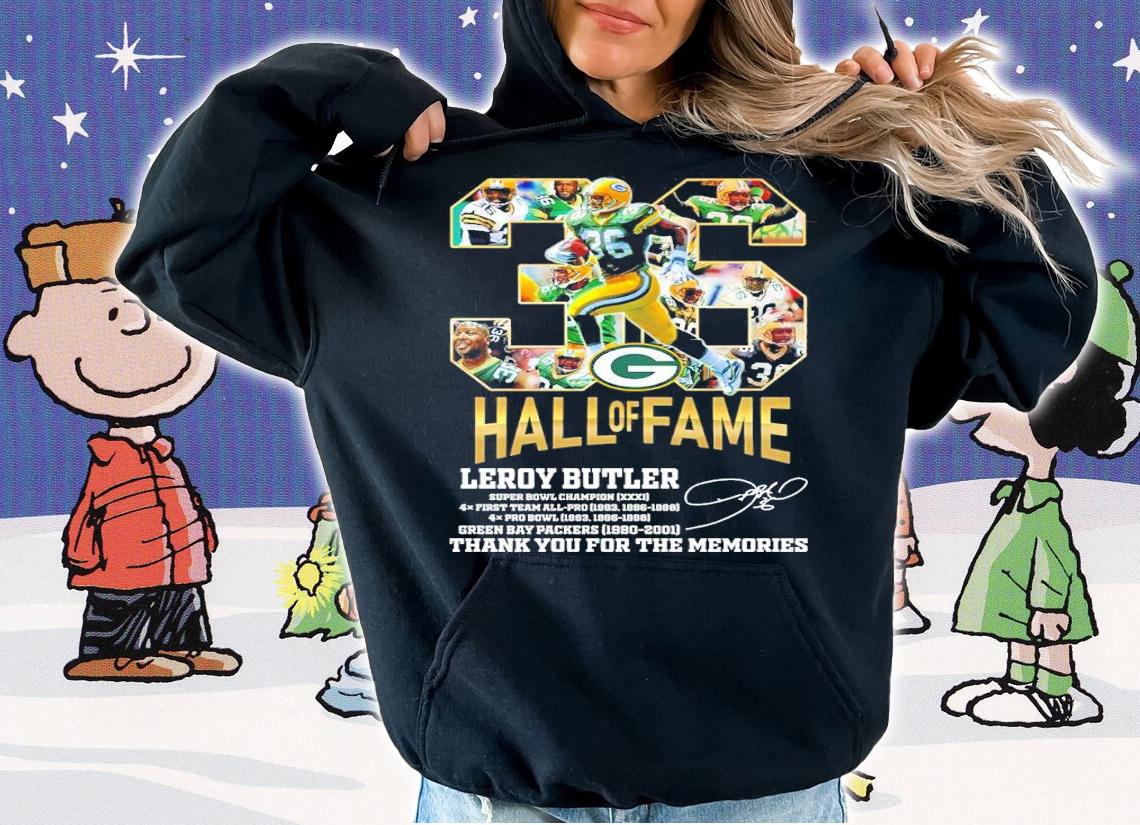 NFL Hall Of Fame Leroy Butler 36 Signatures Thank You For The Memories Shirt hoodie