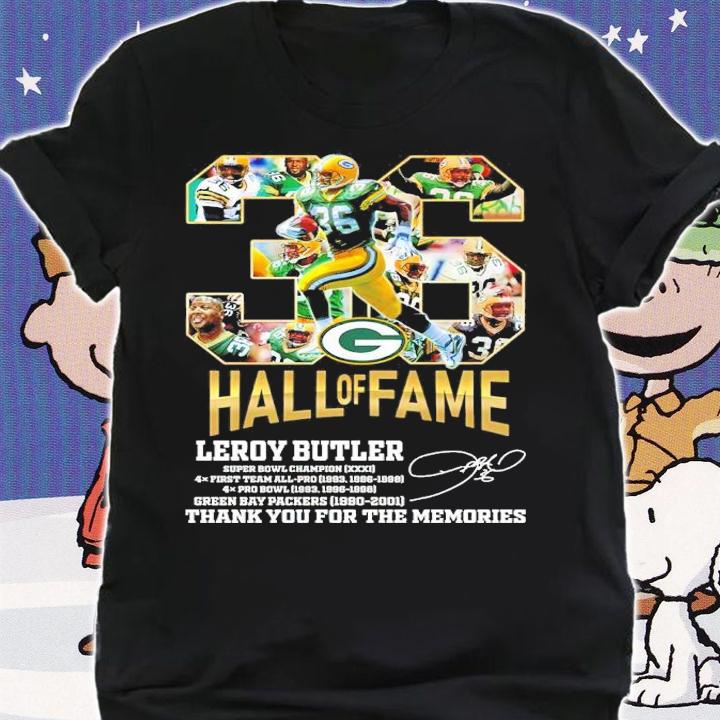 NFL Hall Of Fame Leroy Butler 36 Signatures Thank You For The Memories Shirt shirt