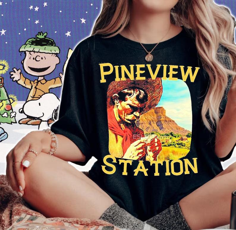 Pineview Station Cowboy in the Wild West Vintage T-Shirt woman shirt