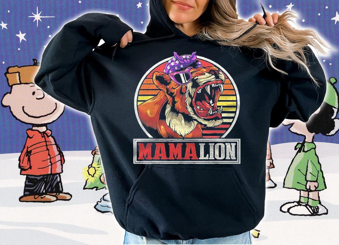 Retro Zoo Keeper Mommy Gift Jungle Animal Family Mama Lion Shirt hoodie