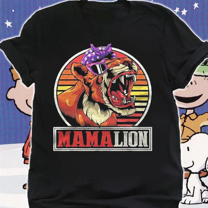 Retro Zoo Keeper Mommy Gift Jungle Animal Family Mama Lion Shirt shirt