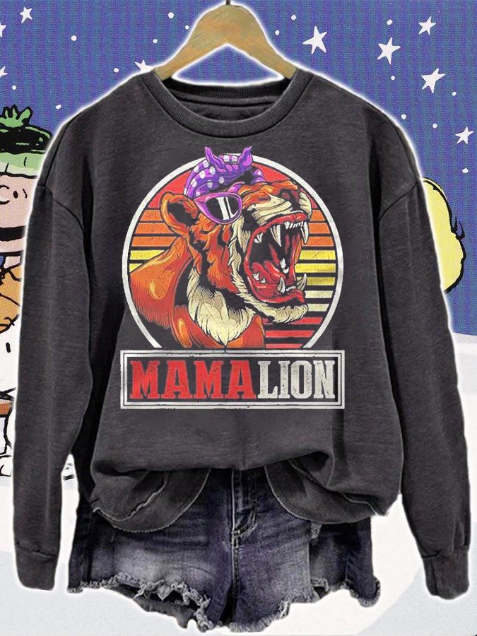 Retro Zoo Keeper Mommy Gift Jungle Animal Family Mama Lion Shirt sweatshirt