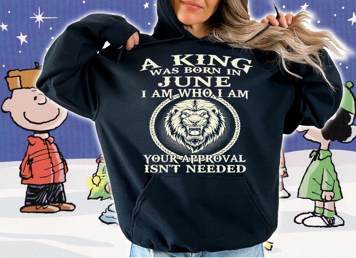 A king was born in June I am who I am your approval isn't needed shirt hoodie