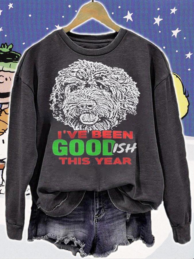 Ive Been Goodish Cute Labradoodle Christmas Shirt sweatshirt
