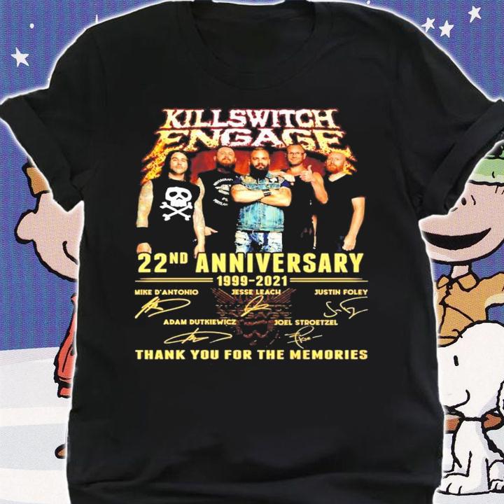 Killswitch Engage 22nd anniversary 1999-2021 signatures t-shirt shirt