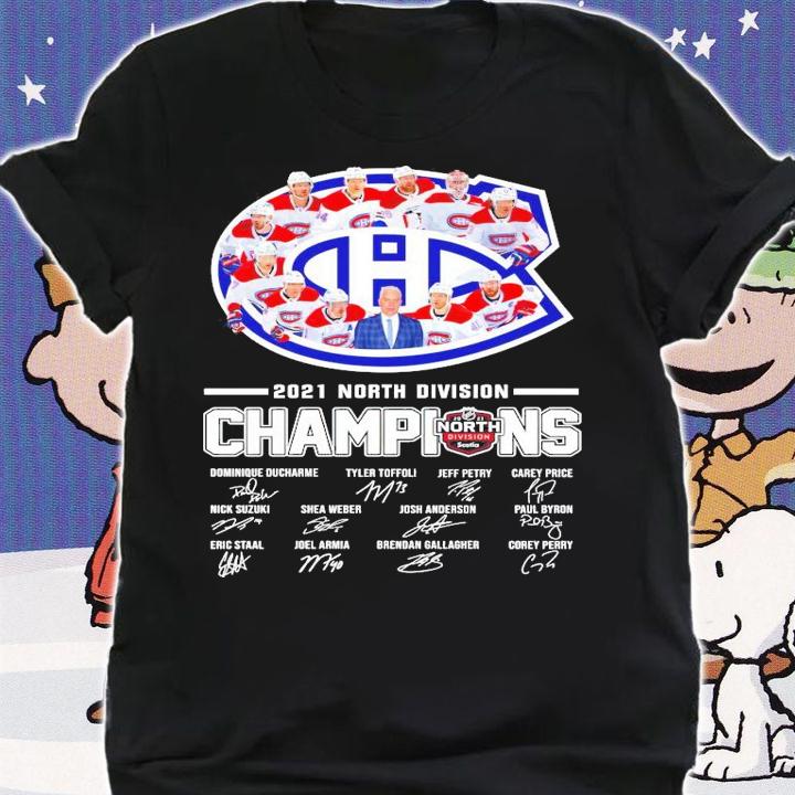 Montreal Canadiens 2021 North Division Champions signatures t-shirt shirt