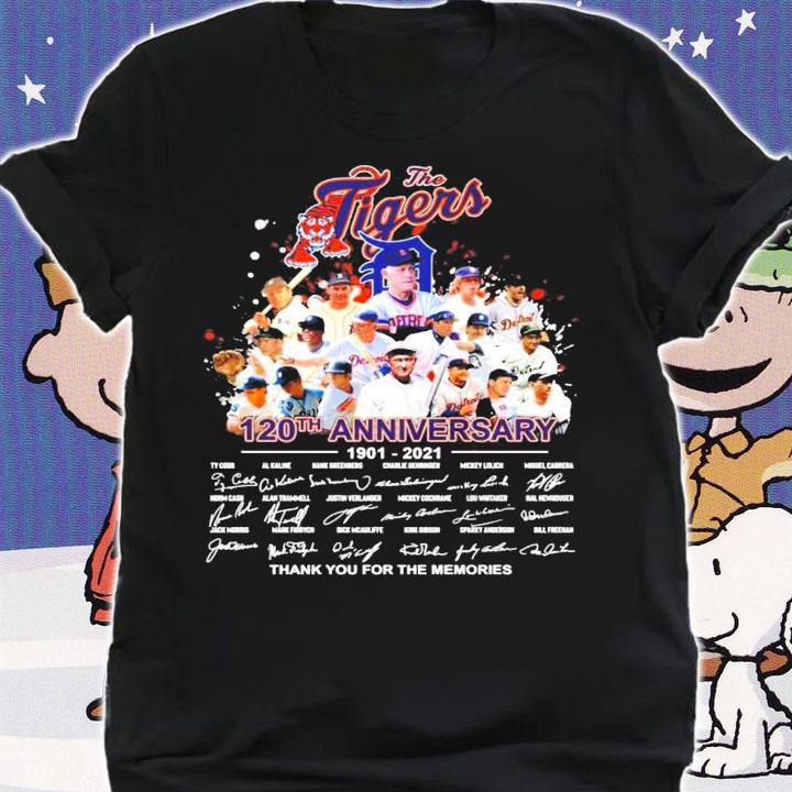 Official The Tigers 120th anniversary 1901-2021 signatures shirt shirt