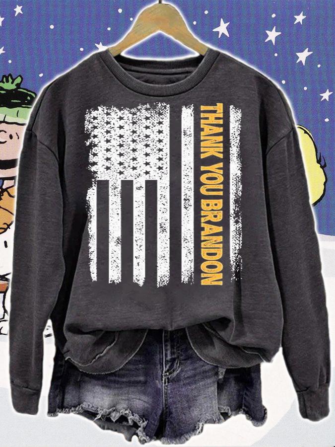 Thank You Brandon Shirt Vintage American Flag Distressed T-Shirt sweatshirt
