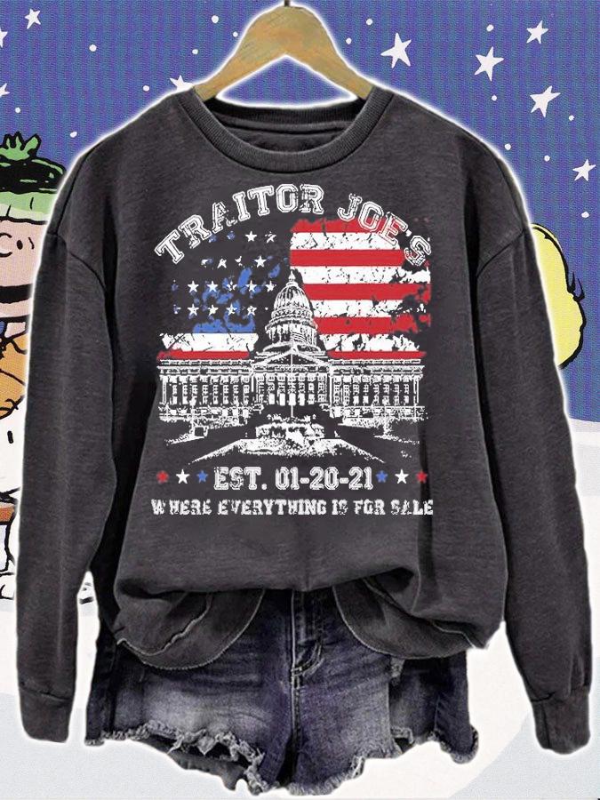 Traitor Joe's Est 1 20 21 Where Everything Is For Sale White House US Flag T-Shirt