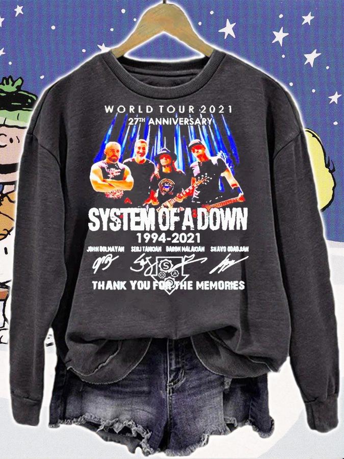 World tour 2021 27th Anniversary System of a Down 1994-2021 thank You for the memories T-shirt