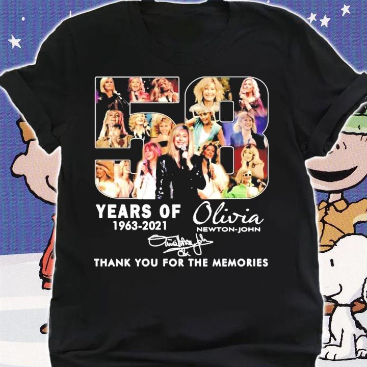 58 years of 1963-2021 Olivia Newton-John signature shirt shirt