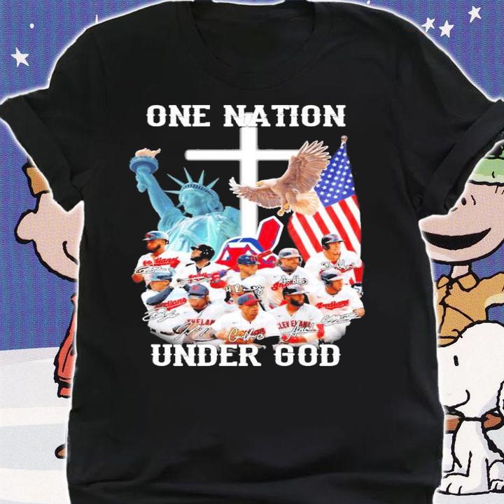 Cleveland Indians one nation under god signatures shirt shirt
