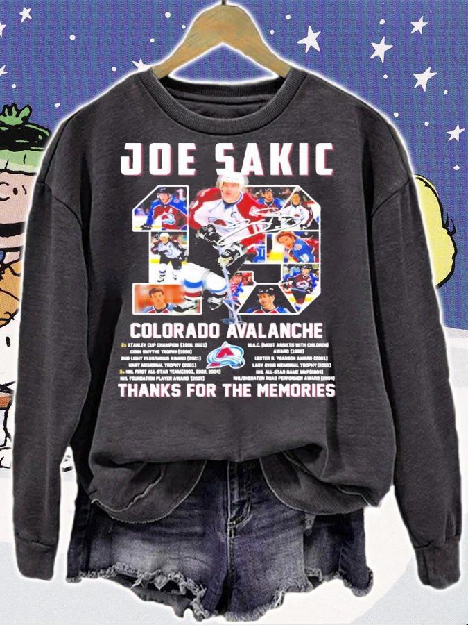 Joe sakic Colorado Avalanche thanks for the memories shirt sweatshirt