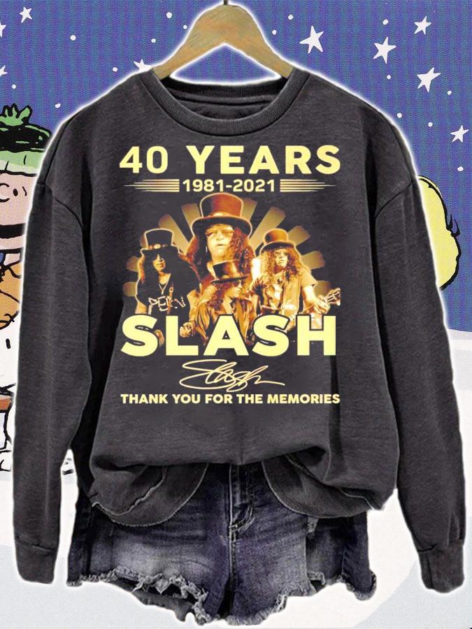 40 years 1981-2021 Slash signature thank you for the memories t-shirt sweatshirt