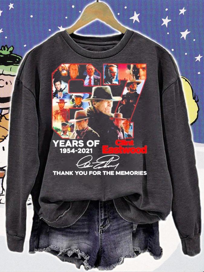 67 years of 1954-2021 Clint Eastwood signature shirt sweatshirt