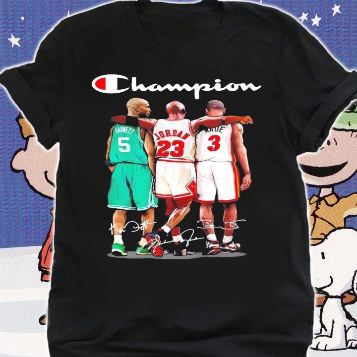 Champions Garnett Jordan and Wade signature t-shirt shirt