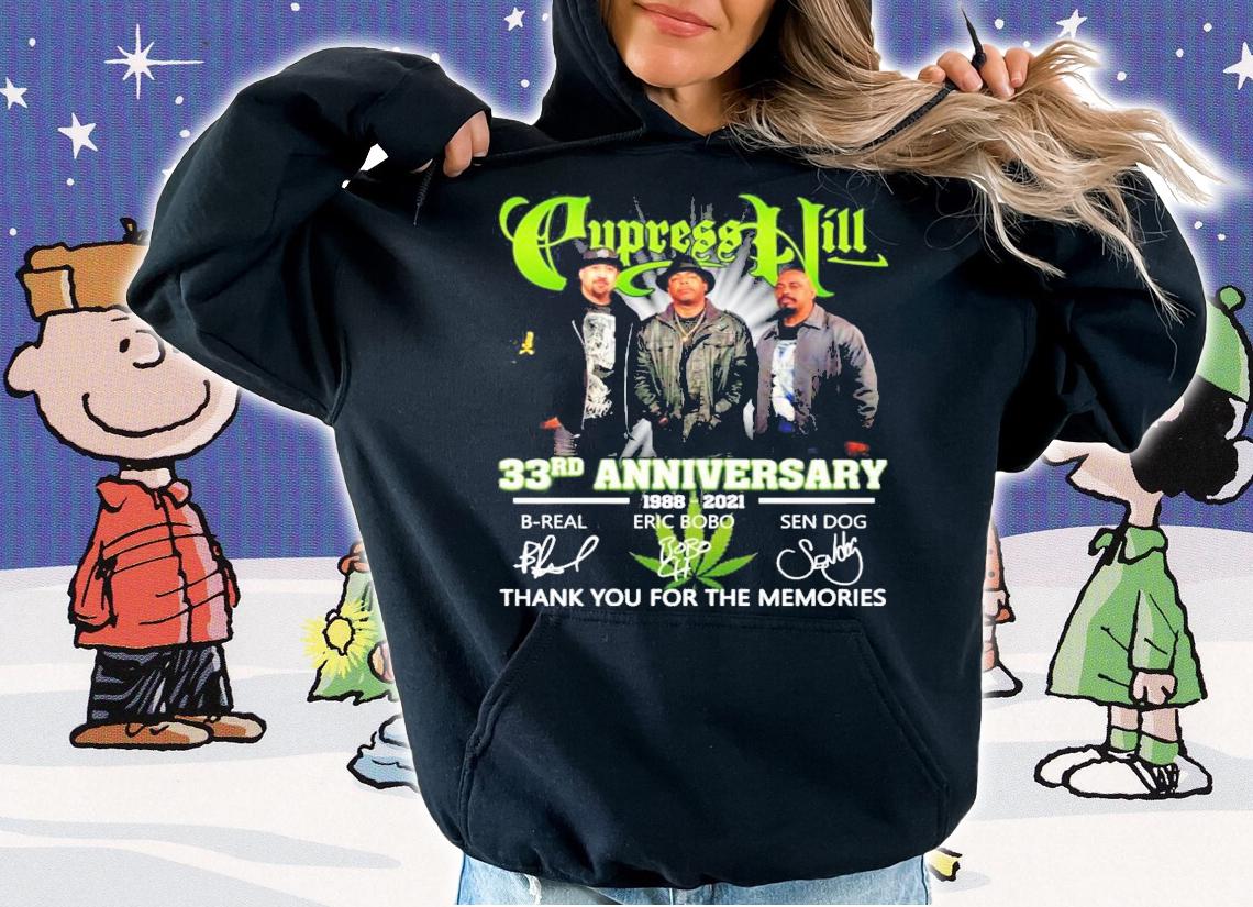 Cypress Hill 33rd anniversary 1988-2021 signatures shirt hoodie