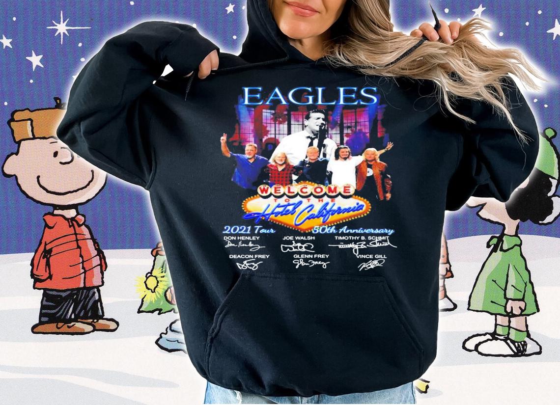 Eagles welcome to the Hotel California 2021 tour 50th anniversary signatures shirt hoodie